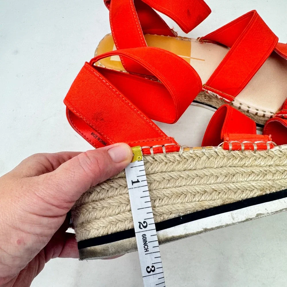 Dolce Vita Espadrille Platform Sandals Red 8.5 Elastic Straps Summer Vacation